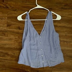 ASOS neck crinkle tank top with shell buttons in Lilac
